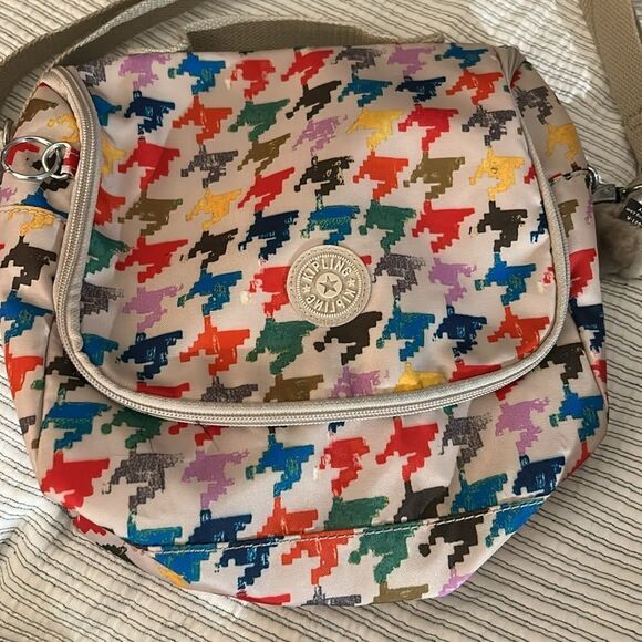 Kipling colorful, houndstooth lunch bag - Picture 3 of 7